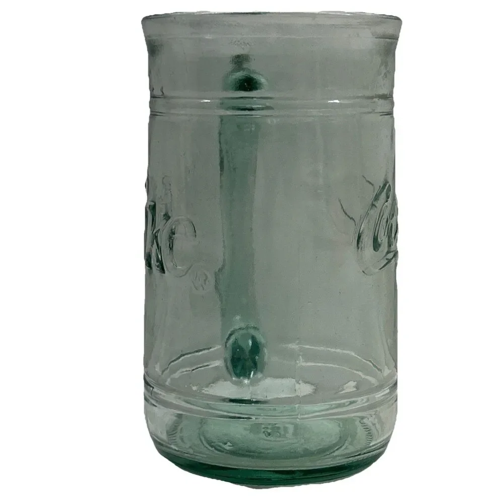 Vintage Coca-Cola Coke Green Glass‎ Stein Mug With Handle